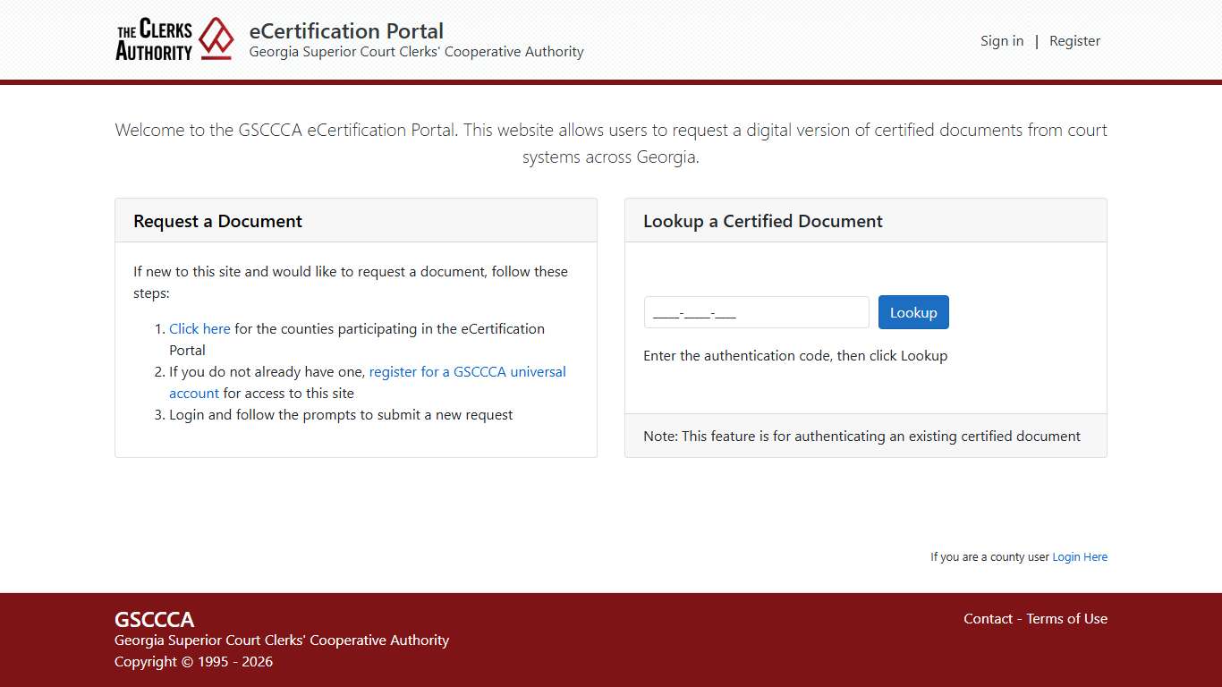 Home Page - GSCCCA eCertification
